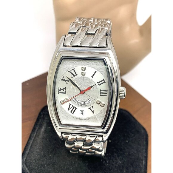 Montres Allison Men's Watch Swiss Automatic Diamond Silver Dial Limited Edition - Picture 1 of 12